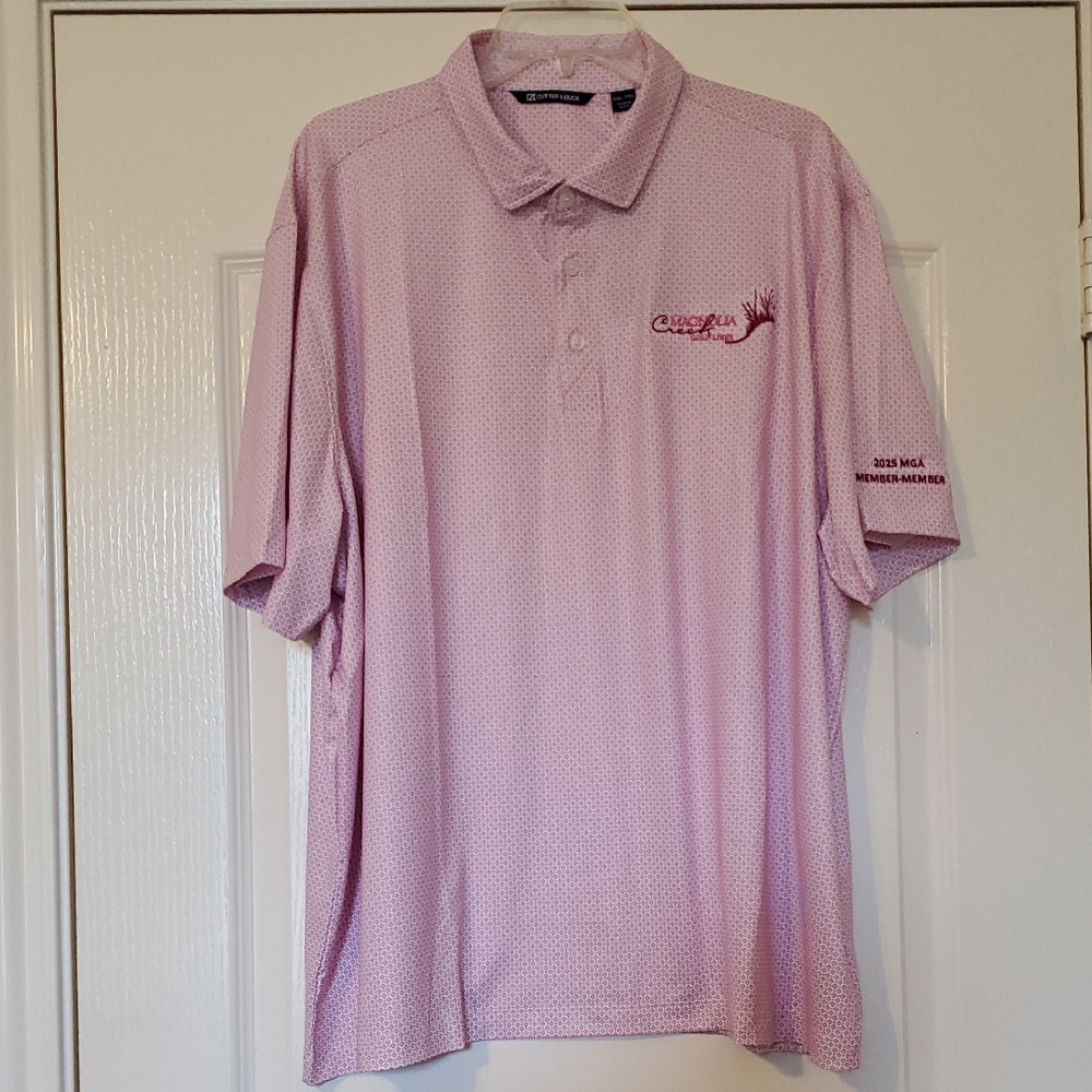 Cutter & Buck Pink And White Golf Polo Shirt, XXL, NWT